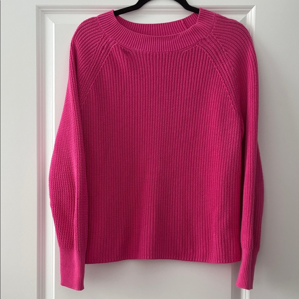 Banana Republic Size L Cotton Knit Crewneck Sweater - Pink